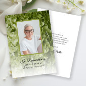 Groene Hydrangea Bloemen Begrafenis Sympathie Bedankkaart