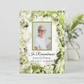 Groene Hydrangea Bloemen Begrafenisdienst Programmakaart