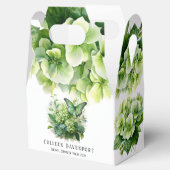 Groene Hydrangea Bloemen Vlinder Vrijgezellenfeest Bedankdoosjes (Geopend)