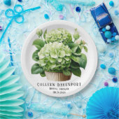 Groene Hydrangea Bloemen Vlinder Vrijgezellenfeest Papieren Bordje (Feest)