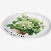 Groene Hydrangea Bloemen Vlinder Vrijgezellenfeest Papieren Bordje (Gekanteld)