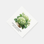 Groene Hydrangea Bloemen Vlinder Vrijgezellenfeest Servet (Hoek)