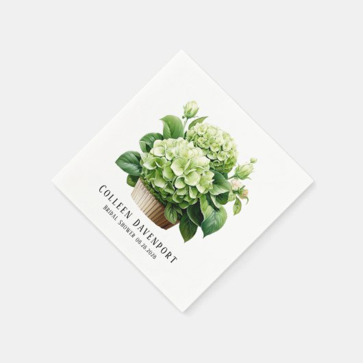 Groene Hydrangea Bloemen Vlinder Vrijgezellenfeest Servet (Hoek)