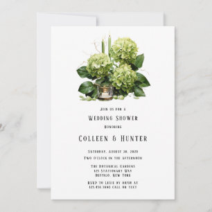 Groene Hydrangea Bloemenkaars Trouwdouche Kaart