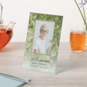 Groene Hydrangea Bloemenviering van het leven Begr Reclamebord Met Voetstuk (Insitu)