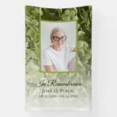 Groene Hydrangea Bloemenviering van het leven Begr Spandoek (Verticaal)