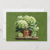 Groene Hydrangea Bloemenvlinder repetitie diner Kaart (Achterkant)