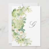 Groene Hydrangea Bloemige Monogram Bruidsuitnodigi Kaart (Achterkant)
