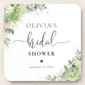 Groene Hydrangea Bruidsshowers Onderzetters (Voorkant)