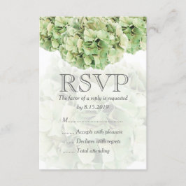 Groene Hydrangea Bruiloft RSVP Kaart