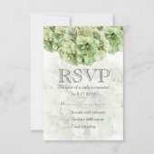 Groene Hydrangea Bruiloft RSVP Kaart (Voorkant)