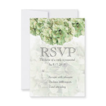Groene Hydrangea Bruiloft RSVP Kaart