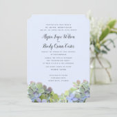Groene Hydrangea Custom Wedding Uitnodigingen (Staand voorkant)
