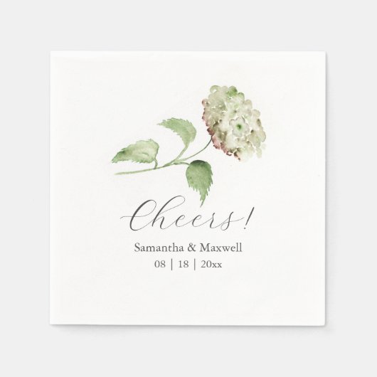 Groene Hydrangea Huwelijksservetten Servet (Voorkant)