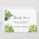 Groene Hydrangea repetitie diner bedankkaarten Kaart (Voorkant)