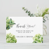 Groene Hydrangea repetitie diner bedankkaarten Kaart (Staand voorkant)