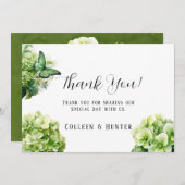 Groene Hydrangea repetitie diner bedankkaarten Kaart (Voorkant / Achterkant)