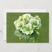 Groene Hydrangea repetitie diner bruiloft RSVP Kaa Kaart (Achterkant)