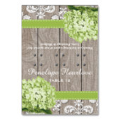 Groene Hydrangea Ribbon DIY Tent Place Card Kaart (Voorkant)