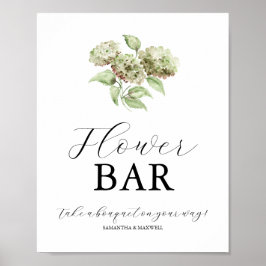 Groene Hydrangea Trouw Bloemen Bar Borden Poster