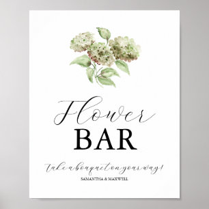 Groene Hydrangea Trouw Bloemen Bar Borden Poster