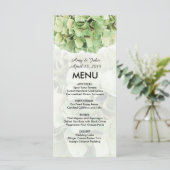 Groene hydrangea trouwmenu hydrangea2 menu (Staand voorkant)