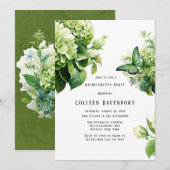Groene Hydrangea vlinder vrijgezellenfeest Kaart (Voorkant / Achterkant)