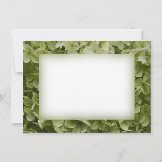 Groene hydrangea - Vloeiende voetnoten Notitiekaartje (Achterkant)