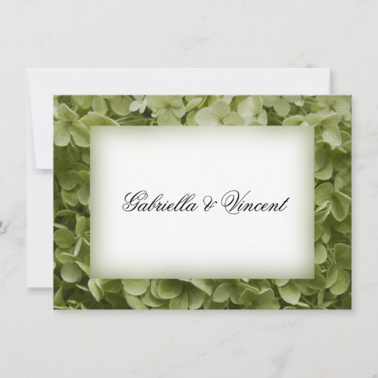 Groene hydrangea - Vloeiende voetnoten Notitiekaartje (Voorkant)