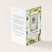 Groene Hydrangea Waterverf Begrafenisgebed Visitekaartje (Buitenkant)