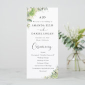 Groene Hydrangea's Huwelijksprogramma Programmakaart (Staand voorkant)