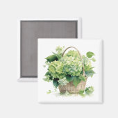 Groene Hydrangea's Magneet (Voorkant / Achterkant)