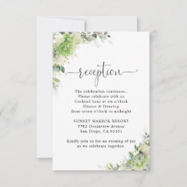 Groene Hydrangea's Trouwreceptie Enclosurekaart  RSVP Kaartje