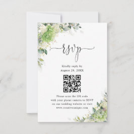 Groene Hydrangea's Trouwwebsite QR Code RSVP  Kaartje