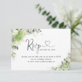 Groene Hydrangea's Trouwwebsite QR Code RSVP  Kaartje (Staand voorkant)