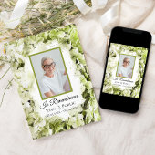 Groene Hydrangeas Waterverf Dood Jubileum Kaart