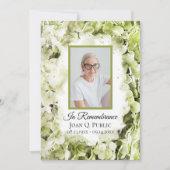 Groene Hydrangeas Waterverf Dood Jubileum Kaart (Voorkant)