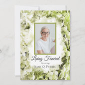 Groene Hydrangeas Waterverf Levend Begrafenisfeest Kaart (Voorkant)