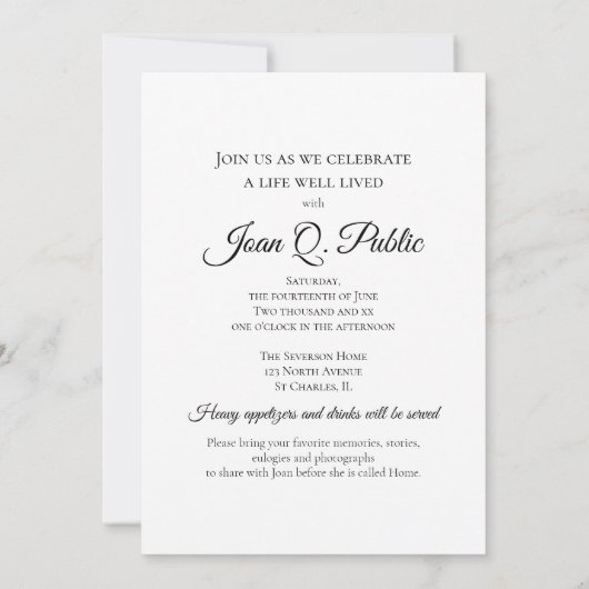 Groene Hydrangeas Waterverf Levend Begrafenisfeest Kaart (Achterkant)