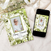 Groene Hydrangeas Waterverf Levend Begrafenisfeest Kaart