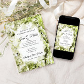 Groene Hydrangeas Waterverf Viering van het Leven Kaart