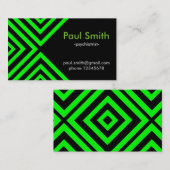 Groene hypnotische geometrie visitekaartje (Voorkant / Achterkant)
