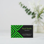 Groene hypnotische geometrie visitekaartje (Staand voorkant)