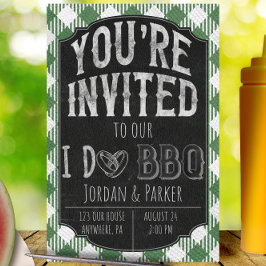 Groene I Do BBQ Bridal & Wedding Shower Uitnodigin Save The Date