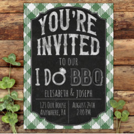 Groene I Do BBQ Bridal & Wedding Shower Uitnodigin Save The Date