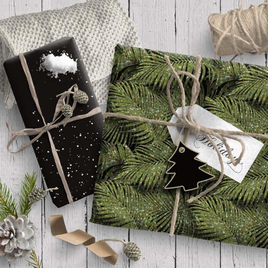 Groene ID831-patroon met mousserende palmbladeren Cadeaupapier