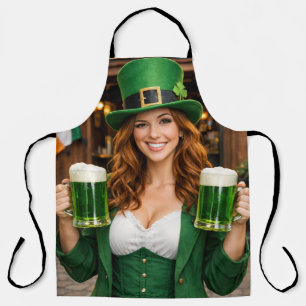 Groene Ierse Bier All-Over Print Schort