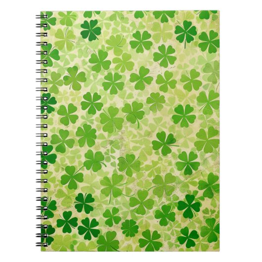 GROENE IERSE KELTISCHE KLAVER SHAMROCKS NOTITIEBOEK (Voorkant)