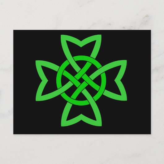 Groene Ierse Keltische knoop Briefkaart (Voorkant)