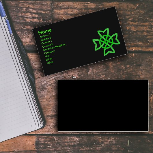 Groene Ierse Keltische knoop Visitekaartje